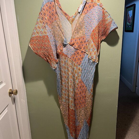Never Fully Dressed Patchwork Plisse Mollie Midi Dress Size 20 - Picture 13 of 15